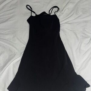 Elegant Black Spaghetti Strap Dress